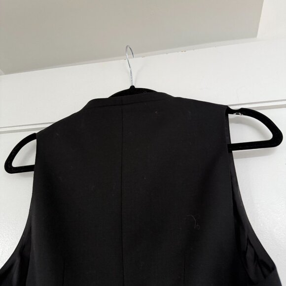 Nili Lotan Tuxedo Vest Black Virgin Wool V-Neck Button-Up Sz 2 - Picture 8 of 8